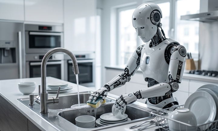 robot does house chores